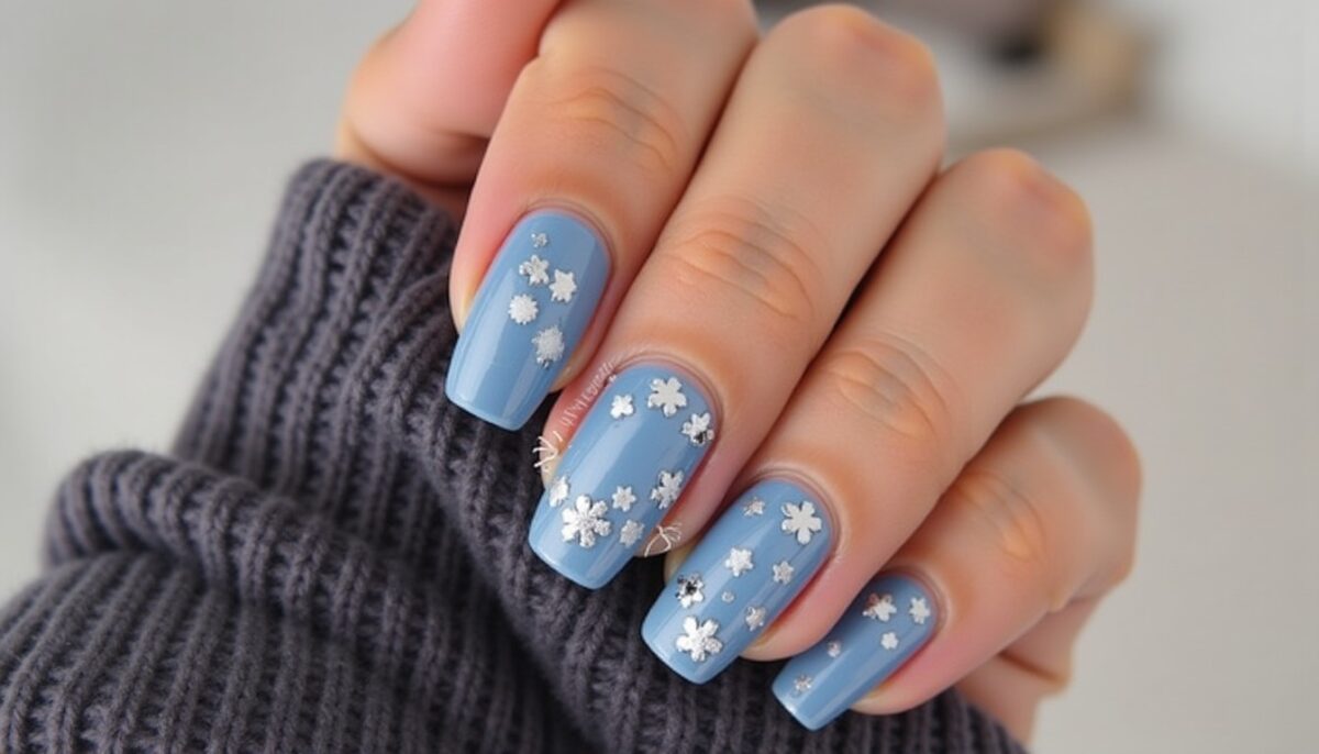 Inspirations d’Ongles Bleus Pour Éblouir Vos Fêtes de Noël