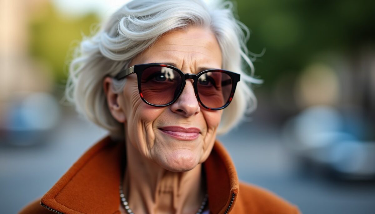 Coupes courtes élégantes pour femmes de 70 ans portant des lunettes